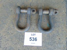 2 x Large 11 ton Recovery D Shackles Unissued