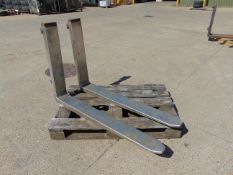 2 x 1.2m Cascade Stainless Steel Clad Forklift Tines to suit 20" Carriage