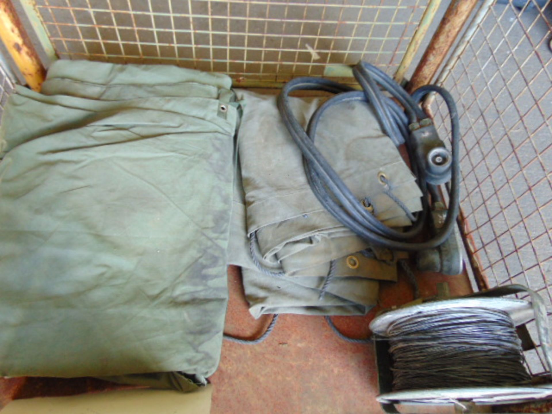 1 x Stillage of Tarpaulins, Inter Vehicle Jump Start Cable, D10 Cable Reel etc - Image 3 of 4