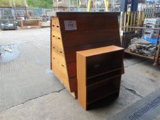 Lovely Wood and Leather Vaulting Horse and 2 x book case from MoD