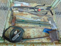 1 x Stillage of Tools Sledge Hammers, Ratchet Straps Etc