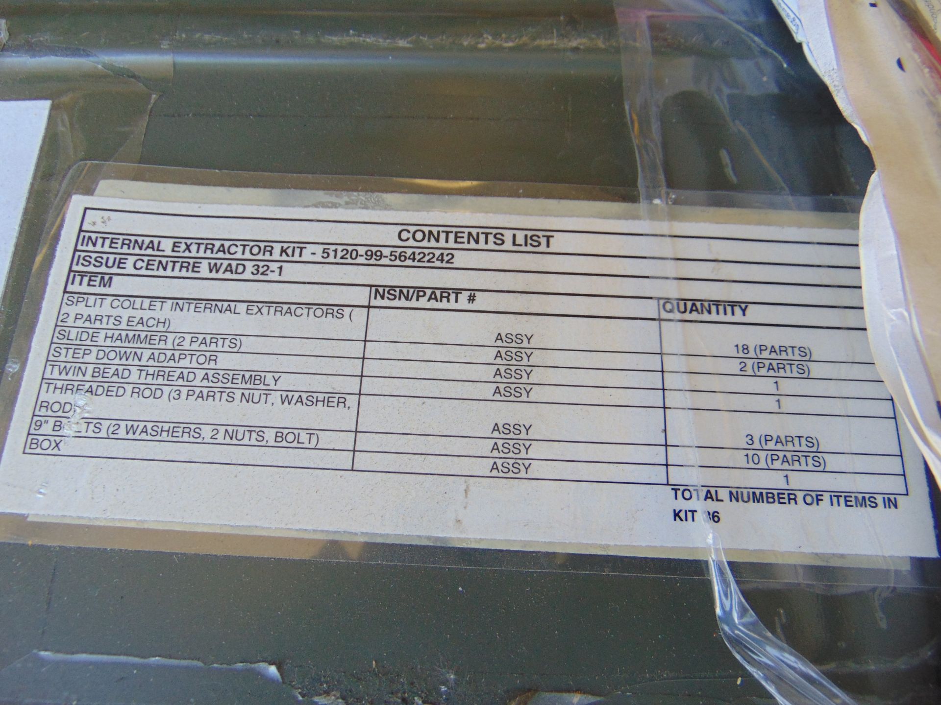 Bearing Extractor Kit in Transit Case with Serviceable Label - Image 5 of 8
