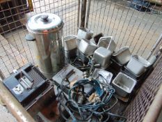 1 x Stillage BV's , Cooking Pots, Tea Earn, Power cables etc