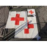 3 x Red Cross Canvas Marker Panels
