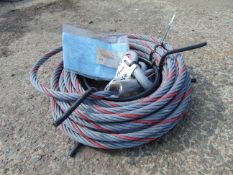 Unissued 20m Tirfor Winch Rope C/W D Shackle etc