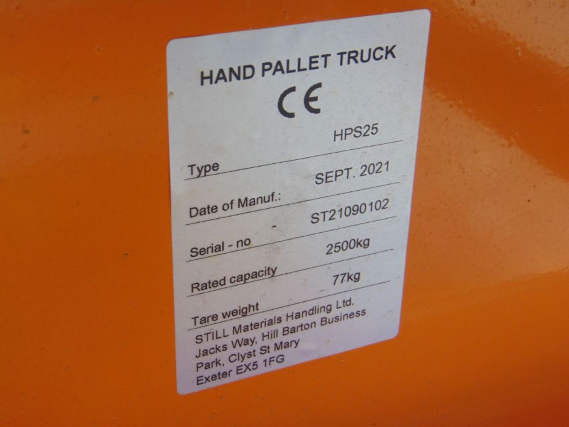 New Unused Still 2500Kg Hand Pallet Truck - Image 8 of 8