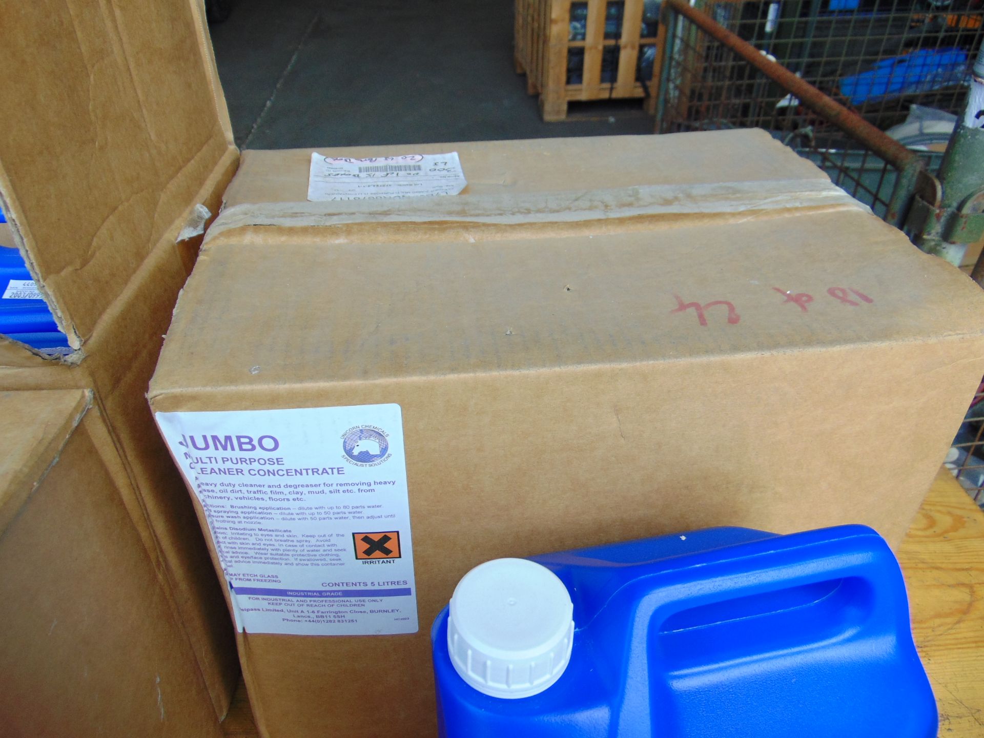 12 x 5 litres ( in boxes of 4 ) Unissued Jumbo Multi purpose Cleaner Concentrate, MoD Reserve Stock - Image 4 of 4