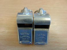 1 x Pair of Acme Thunderer British Army Service Whistles