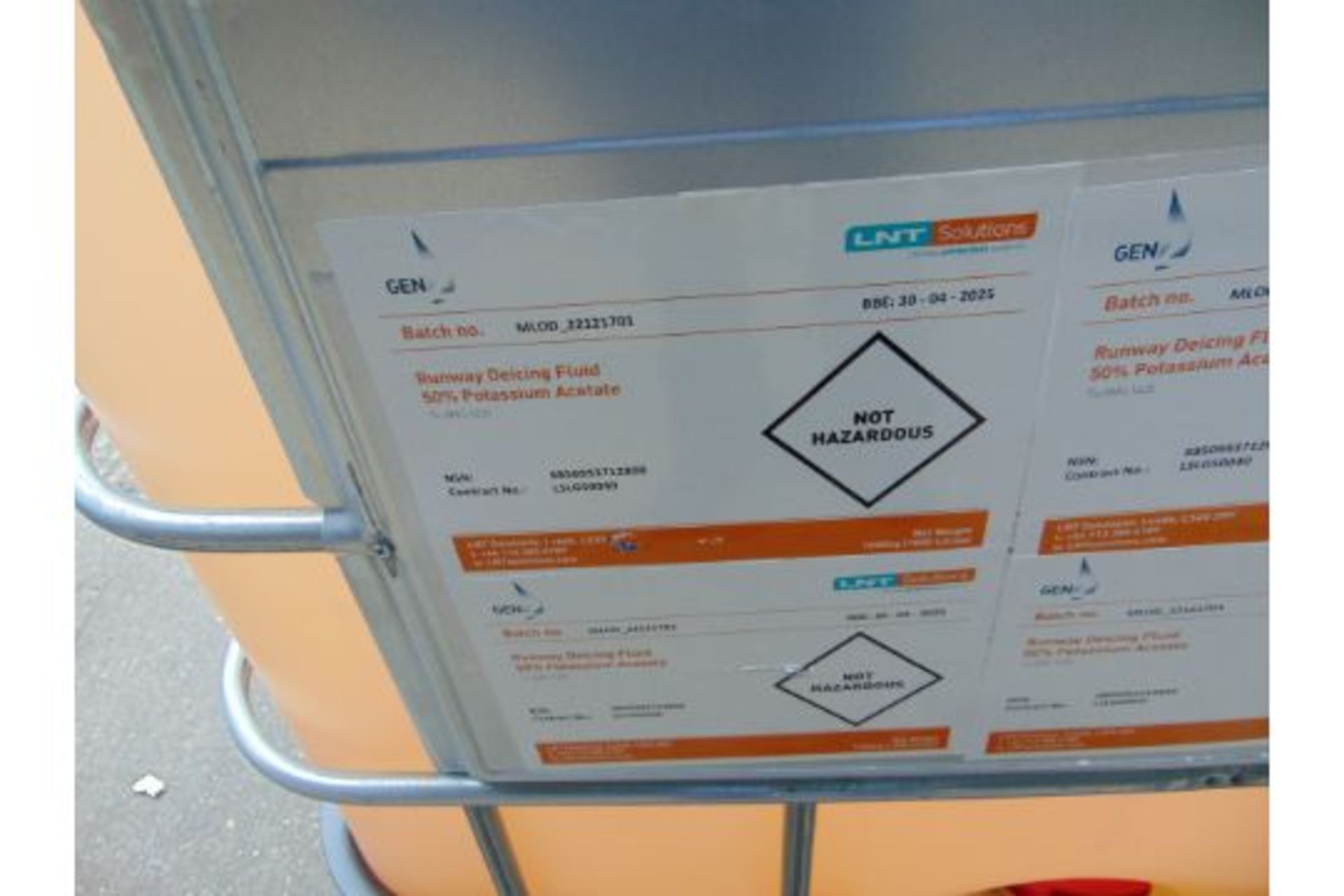1 x Unissued IBC 1000 Litres De-icing Fluid (50% Potassium Acetate LNT Solutions BBE 2025 - Image 5 of 6