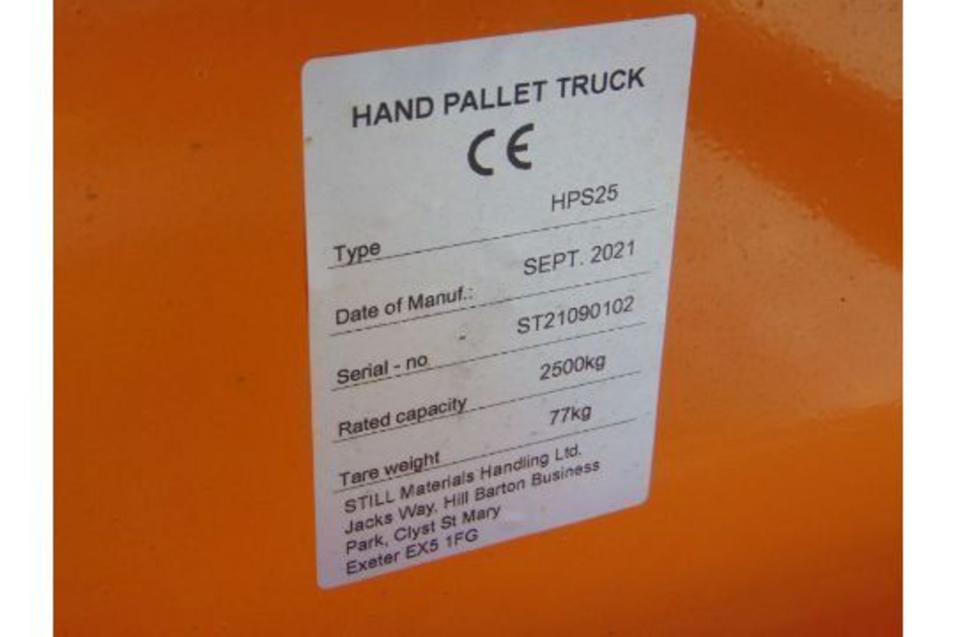 New Unissued Still 2500kgs Hydraulic Pallet Truck - Image 8 of 8
