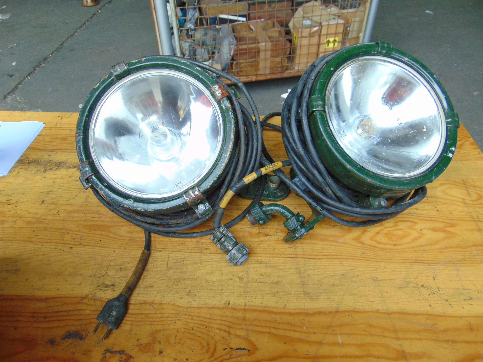 2x FV Search Lights c/w Plugs, Ferret, Saracen, Champ, Land Rover etc