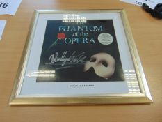 Rare framed and Signed Phantom of the opera poster Andrew LLoyd Webber