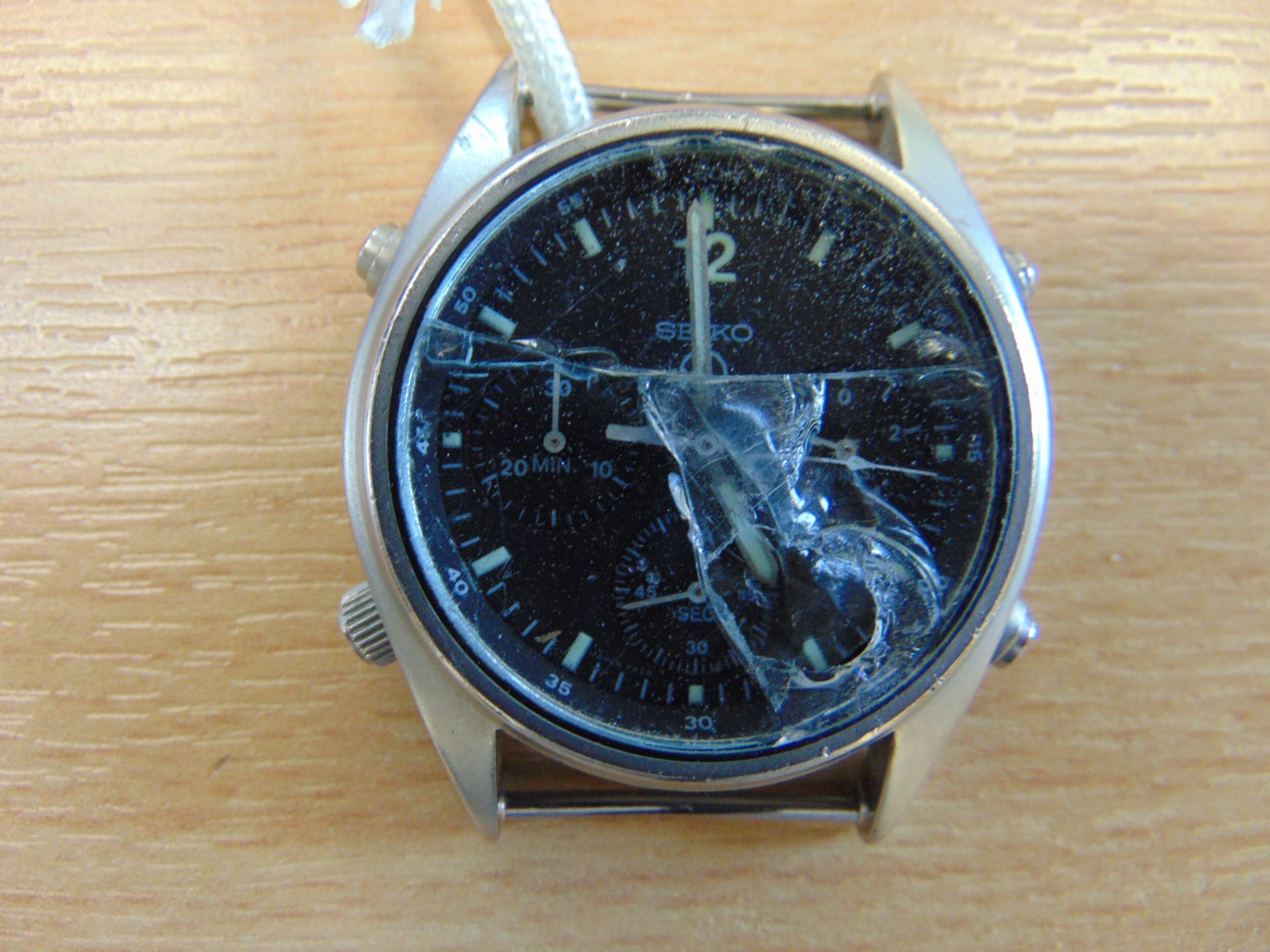 Seiko Gen 1 Pilots Chrono RAF Harrier Force Issue, Nato Marked Dated 1989, *** Glass Cracked *** - Image 2 of 4