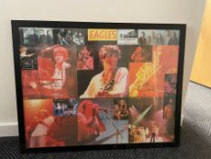 Very Rare Large Framed Signed Phots of the Eagles in Concert, 80.8 cm W x 60.8cm H.
