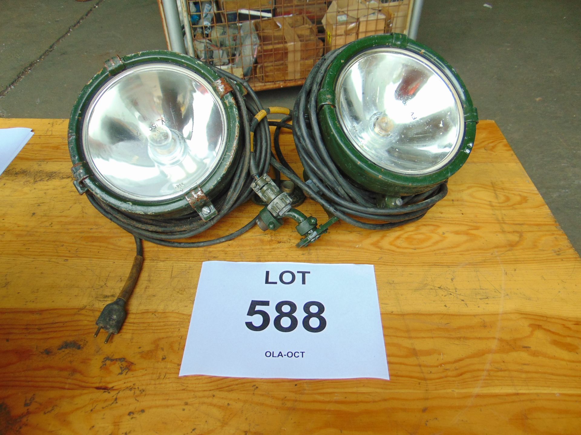 2x FV Search Lights c/w Plugs, Ferret, Saracen, Champ, Land Rover etc - Image 6 of 6