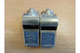 1 x Pair of Acme Thunderer British Army Service Whistles