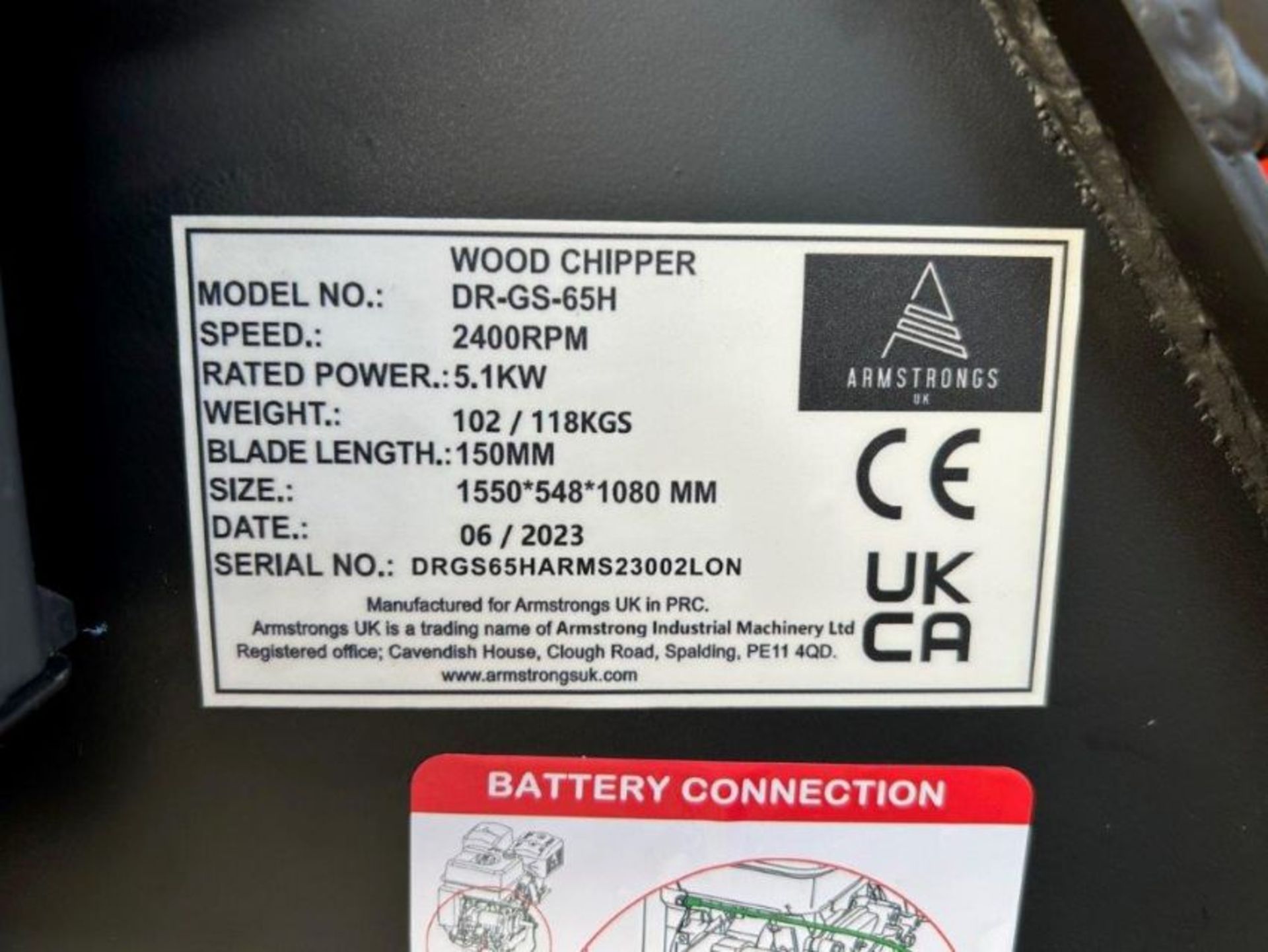 Brand New and unused, Armstrong DR-GS-65H Electric start Petrol Wood Chipper - Image 20 of 20