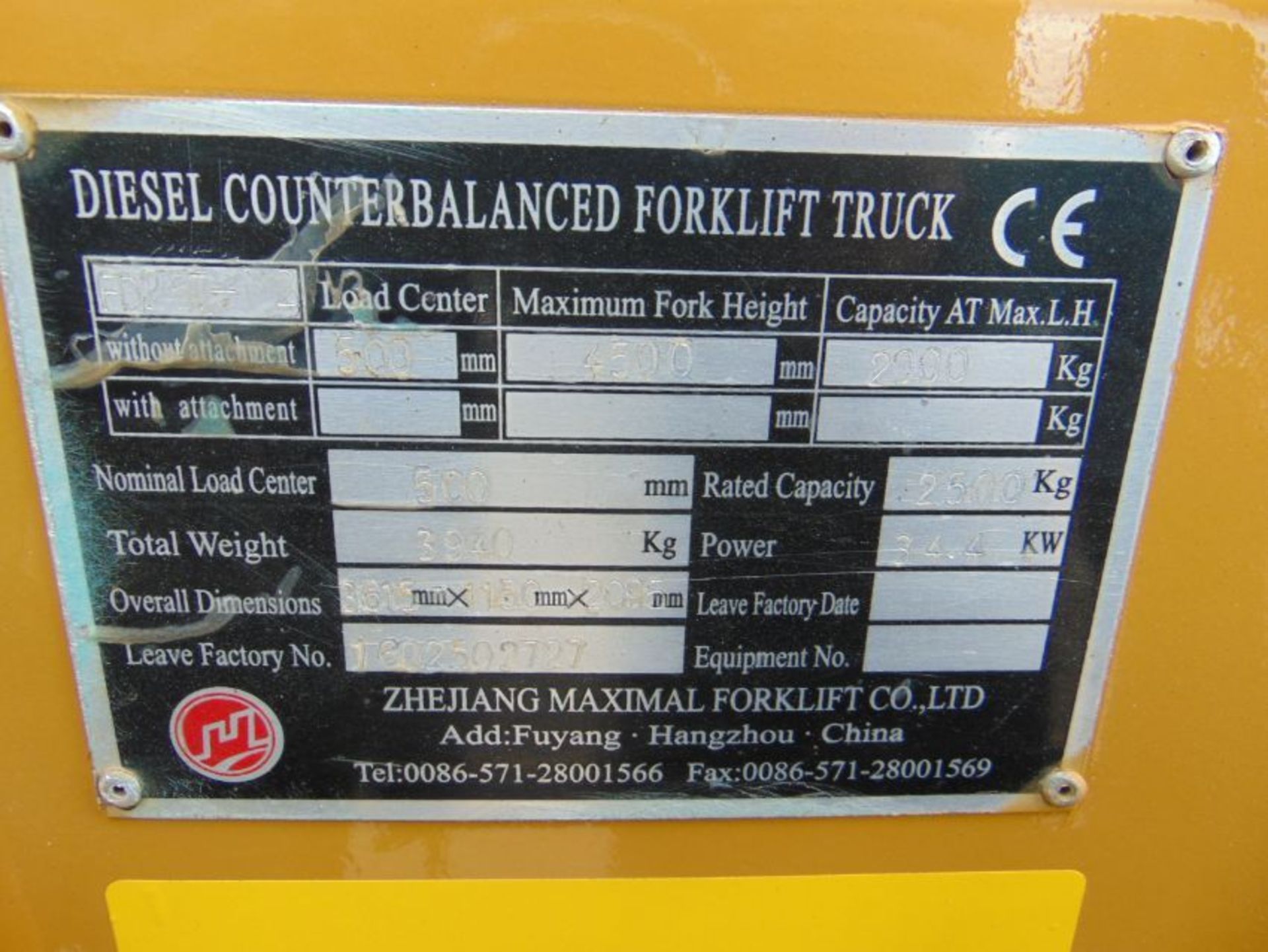 Maximal M25 2500Kg Diesel Fork Lift Truck ONLY 1,501 HOURS! - Image 22 of 22