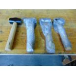 4x New Unissued 1kg Lump Hammers