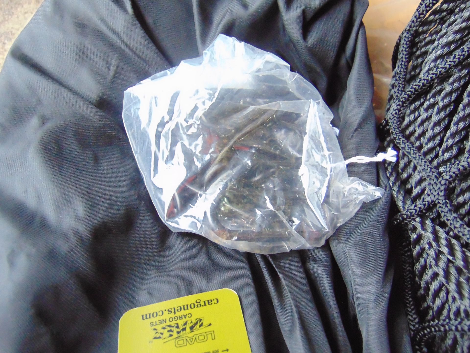 1x New Unissued Load Tamer Cargo Net in Bag and Original Packing, Clips etc, Size 80"X84" - Image 6 of 7