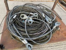1X LARGE STILLAGE OF WINCH ROPES AND AFV 4432 ETC RECOVERY ROPES