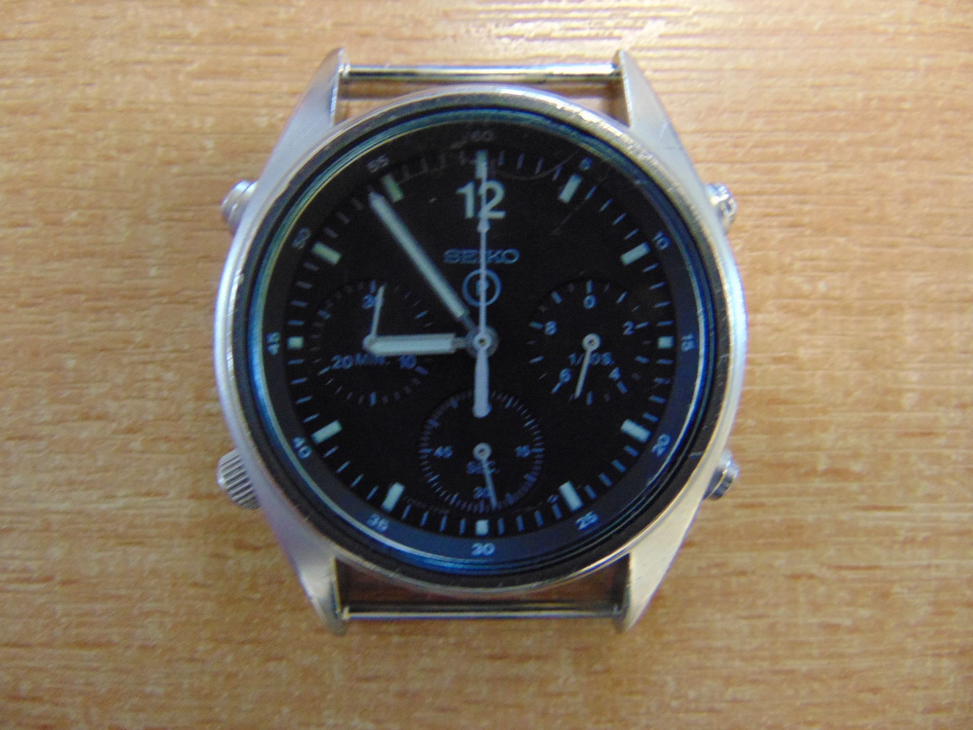 Seiko Gen 1 Pilots Chrono RAF Harrier Force Issue Nato Markings, Date 1988, New Battery & Strap - Image 3 of 5