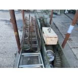 1X STILLAGE ALUMINIUM STEP LADDER CVRT EXHAUST COVERS DELIVERY HOSE TOOLS ETC.