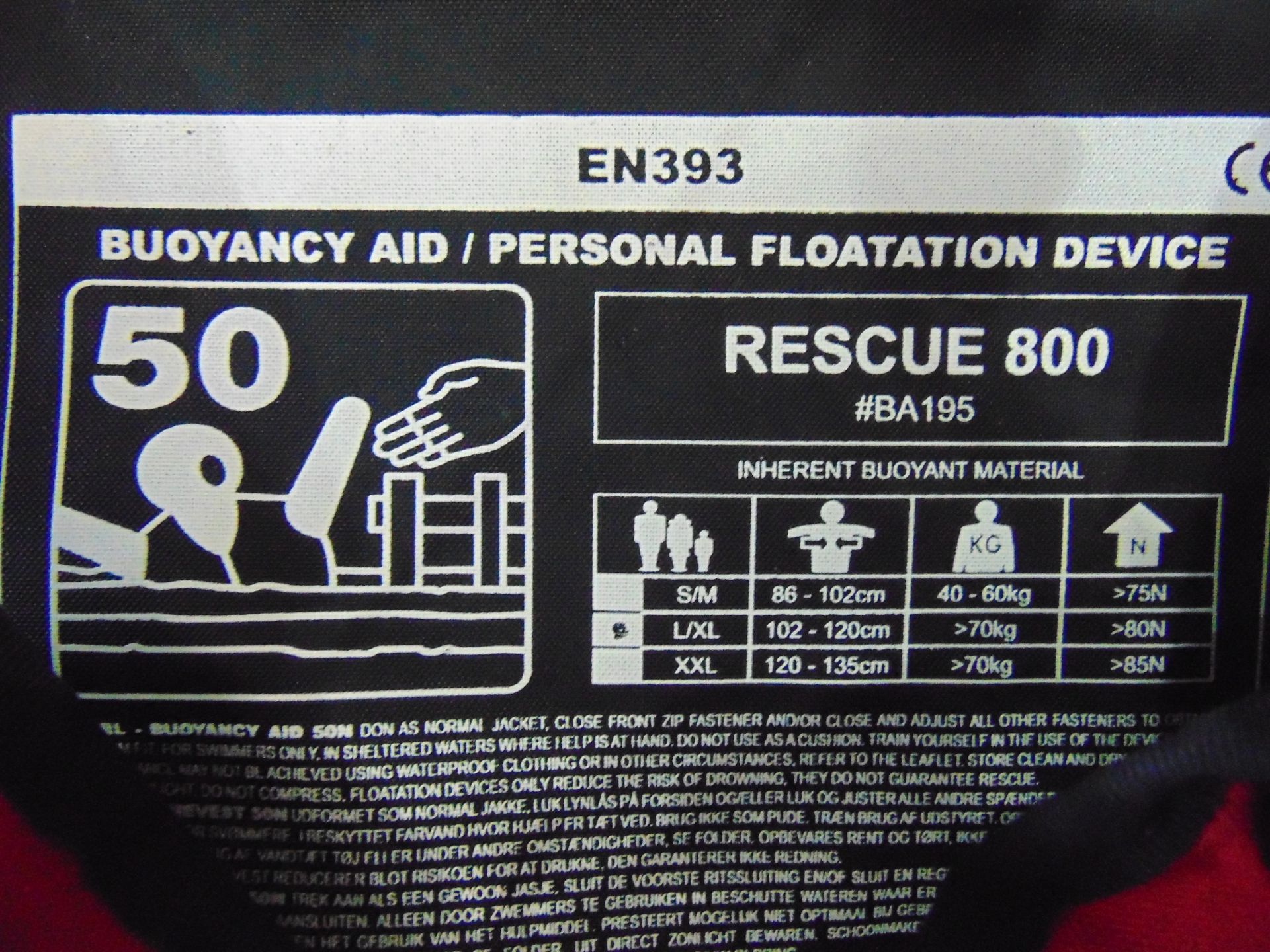 Palm Professional Rescue 800 Buoyancy Aid - PFD Personal Floatation Device Size L/XL - Image 4 of 4