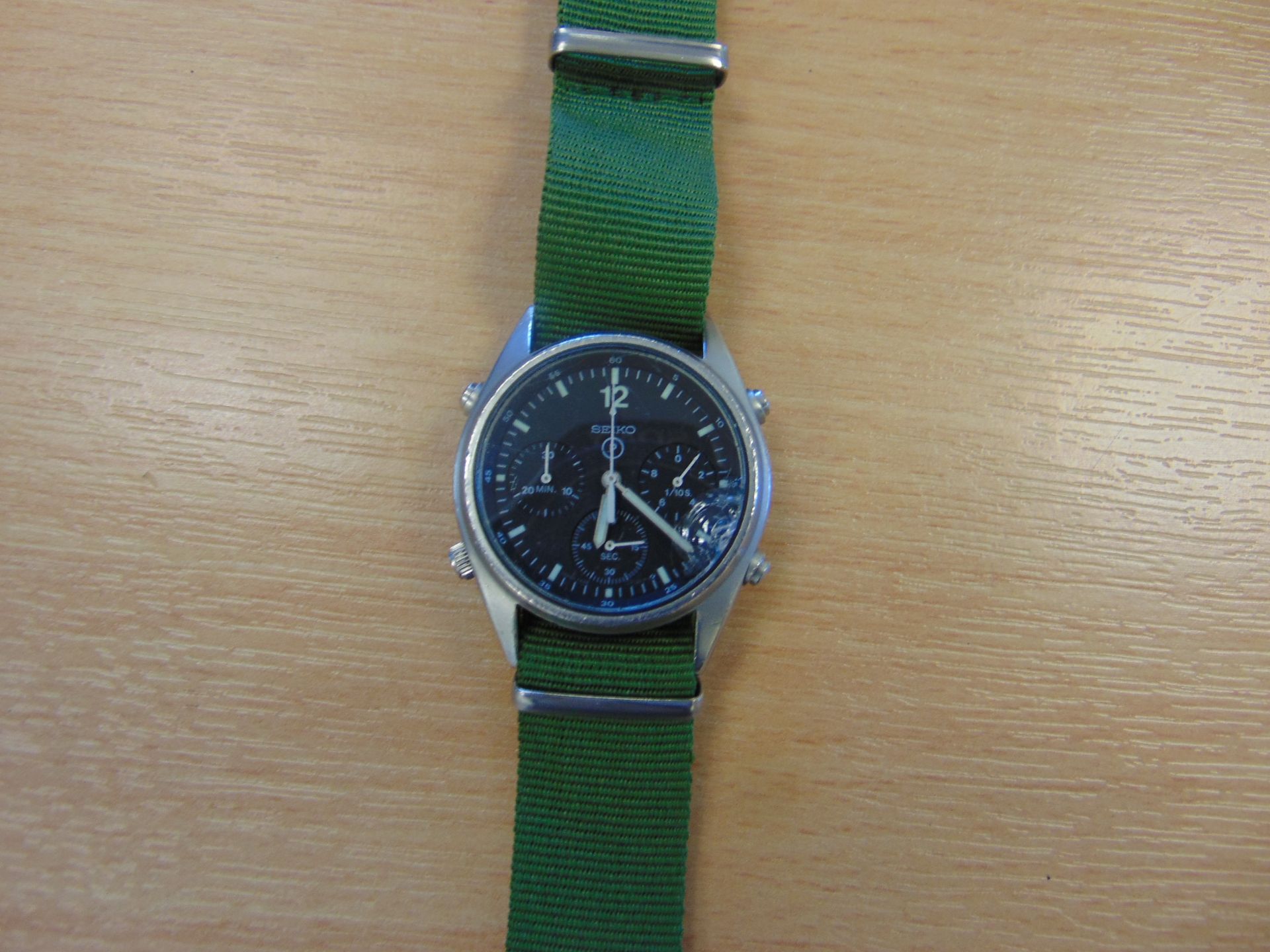 Seiko Gen 1 Pilots Chrono RAF Harrier Force Issue with Nato Marks, Date 1989 - Image 2 of 6