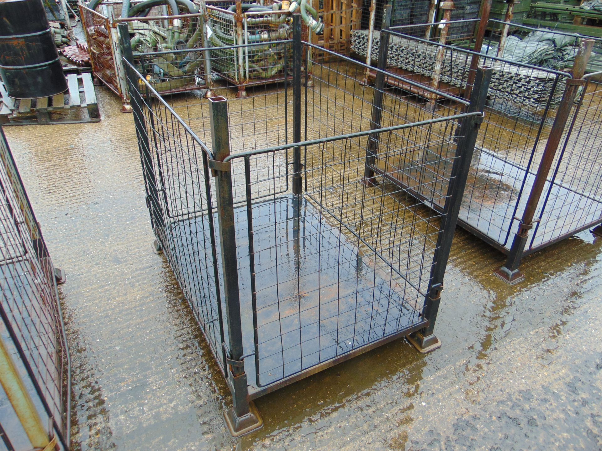 Steel Stacking Stillage with removeable sides and corner posts - Image 2 of 5