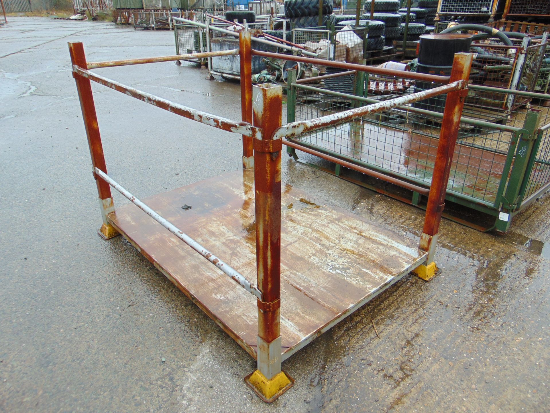 Steel Stacking Stillage with removeable side bars and corner posts. - Image 2 of 3