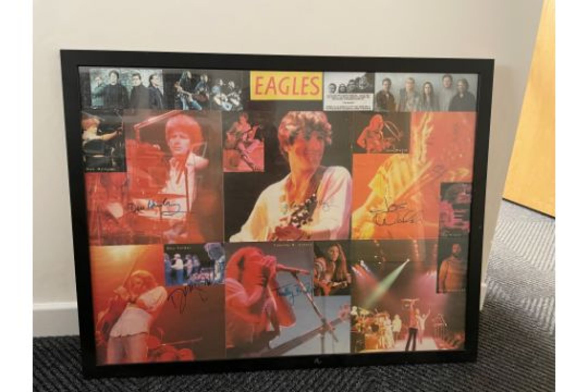 Very Rare Large Signed Framed Phots of the Eagles in Concert