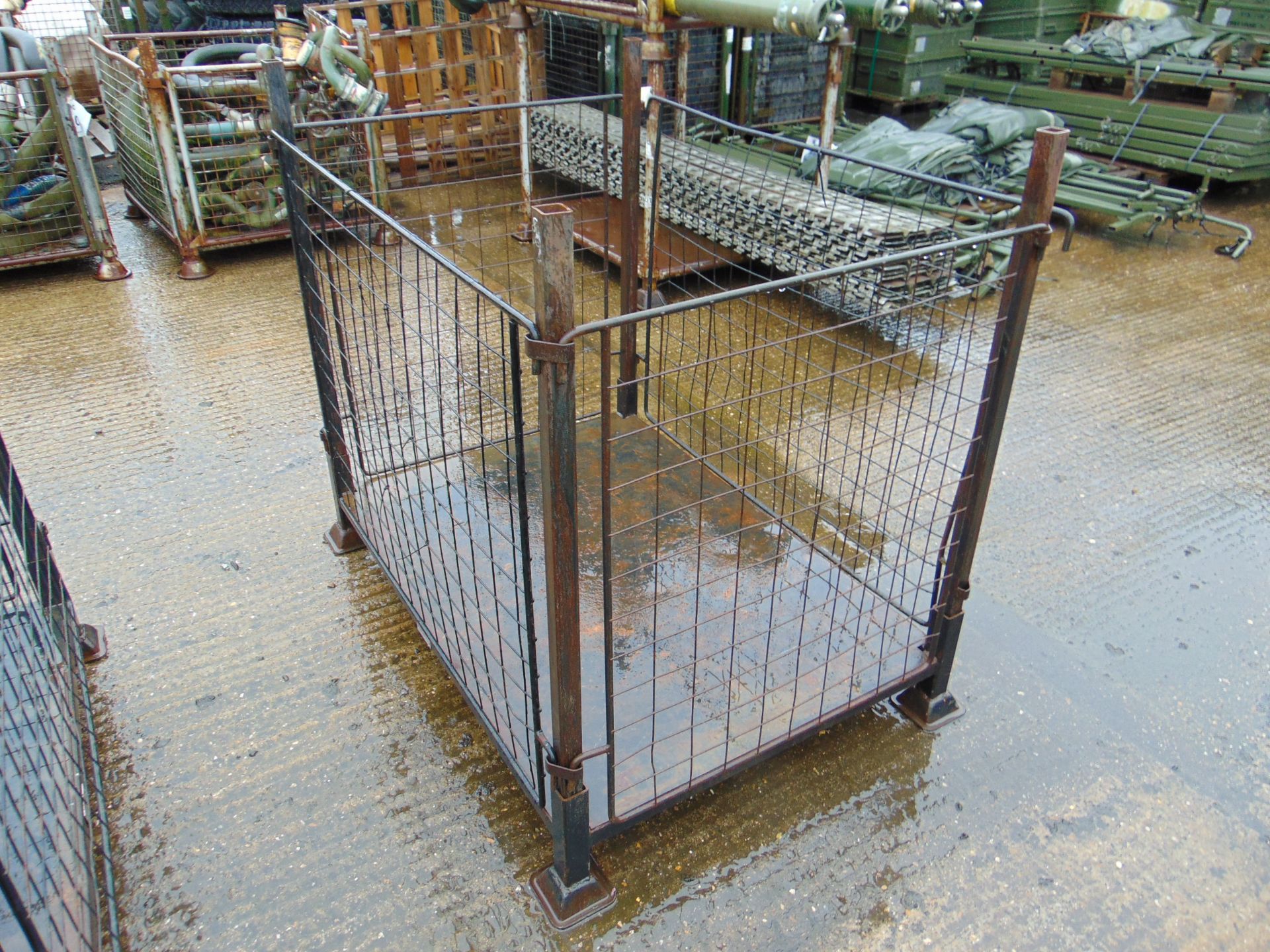 Steel Stacking Stillage with removeable sides and corner posts - Image 2 of 5