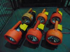 Orange Wolf Safety Lamps x 6 C/W Charger Base