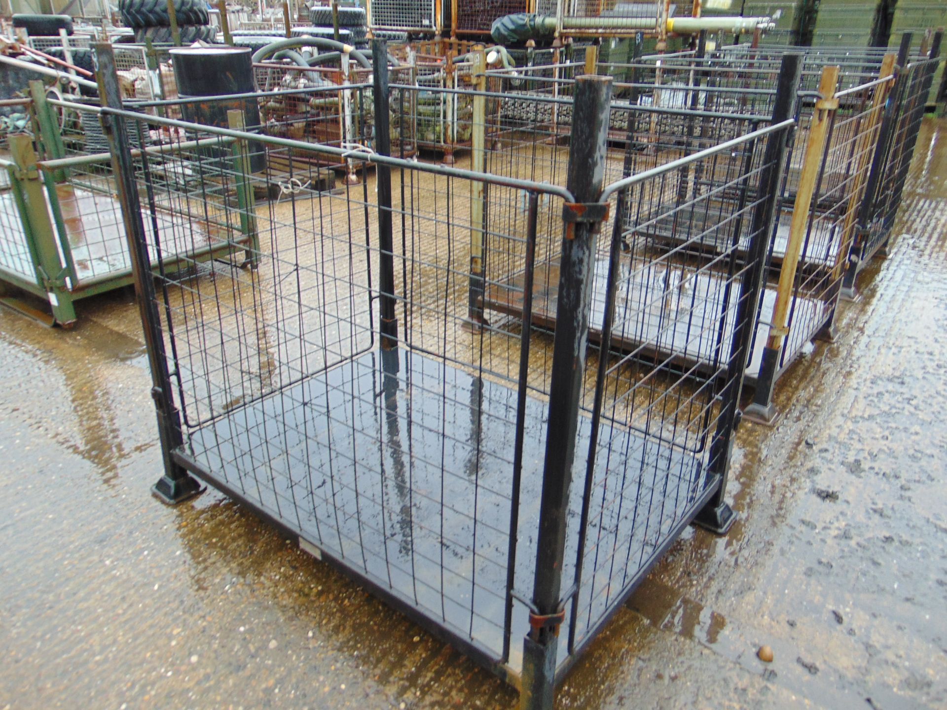 Steel Stacking Stillage with removeable sides and corner posts. - Image 2 of 5