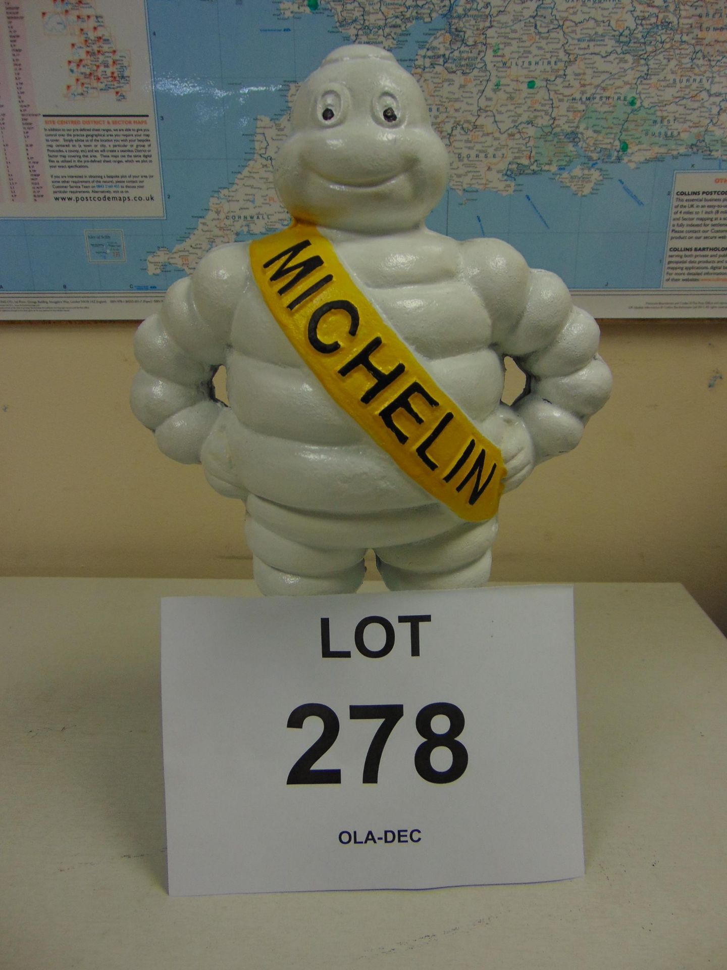 Cast Iron Hand Painted Michelin Man on Tyre