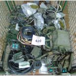 Stillage of Clansman Radio equipment inc Headsets, Audio Bags, Cables ect