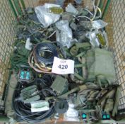 Stillage of Clansman Radio equipment inc Headsets, Audio Bags, Cables ect