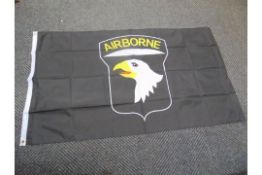 101st Airborne (Black) Flag - 5ft x 3ft with Metal Eyelets