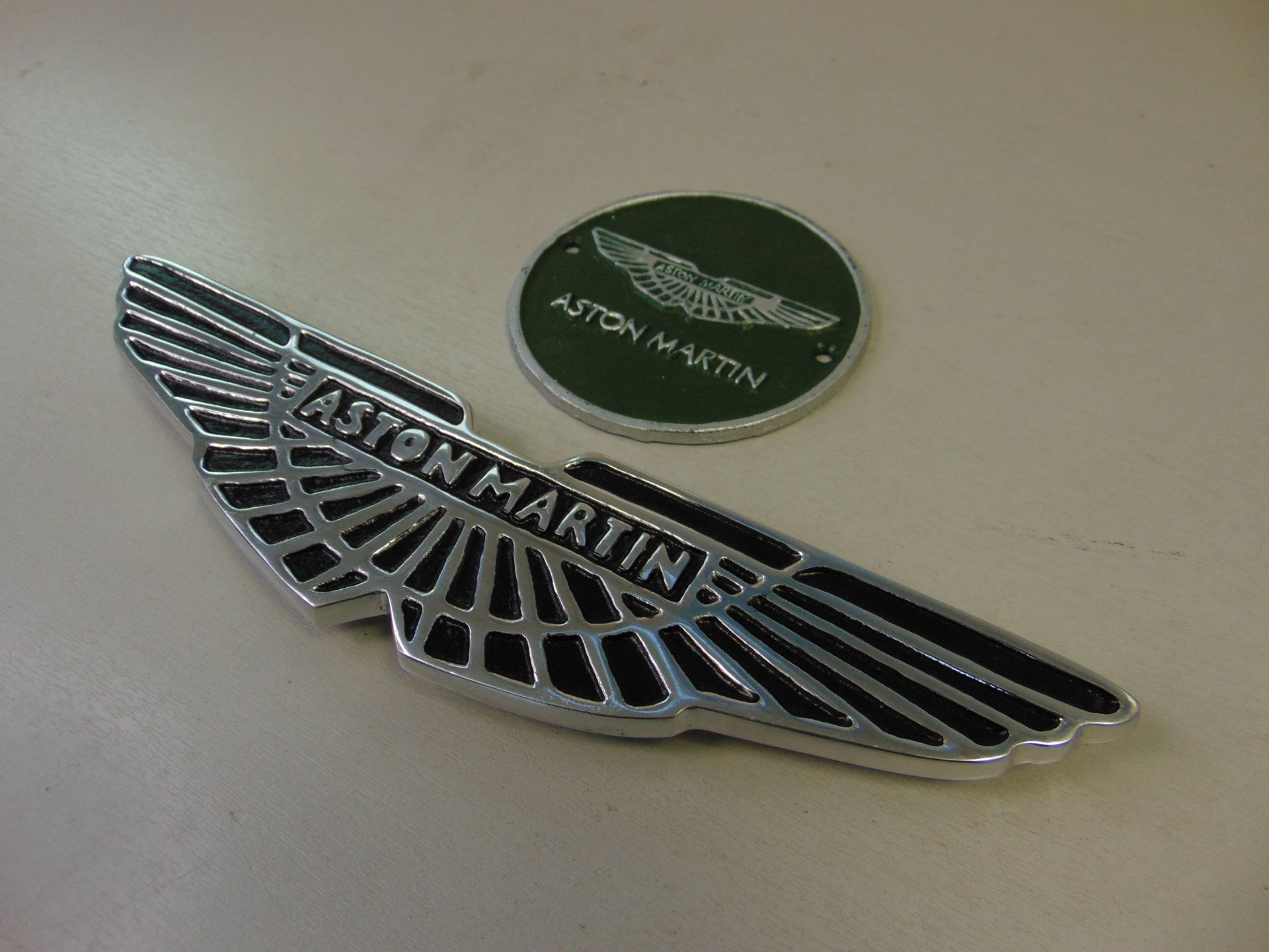 2 x Aston Martin Polished Aluminium Signs and Plaque - Image 3 of 7