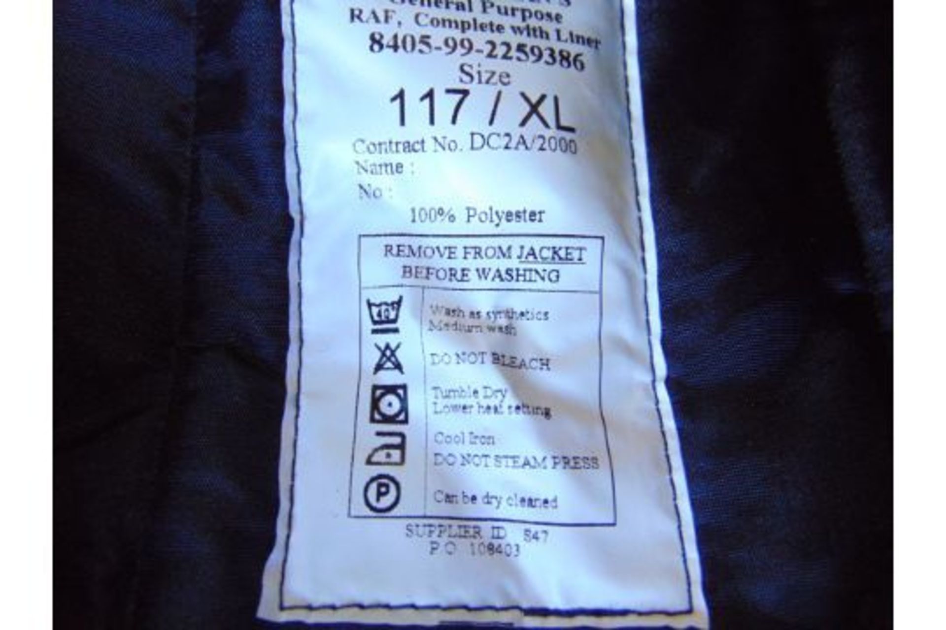 4 x New Unissued RAF issue Pilots Jackets with Removeable Liner (2 x Small - 2 x Extra Large) - Image 4 of 6