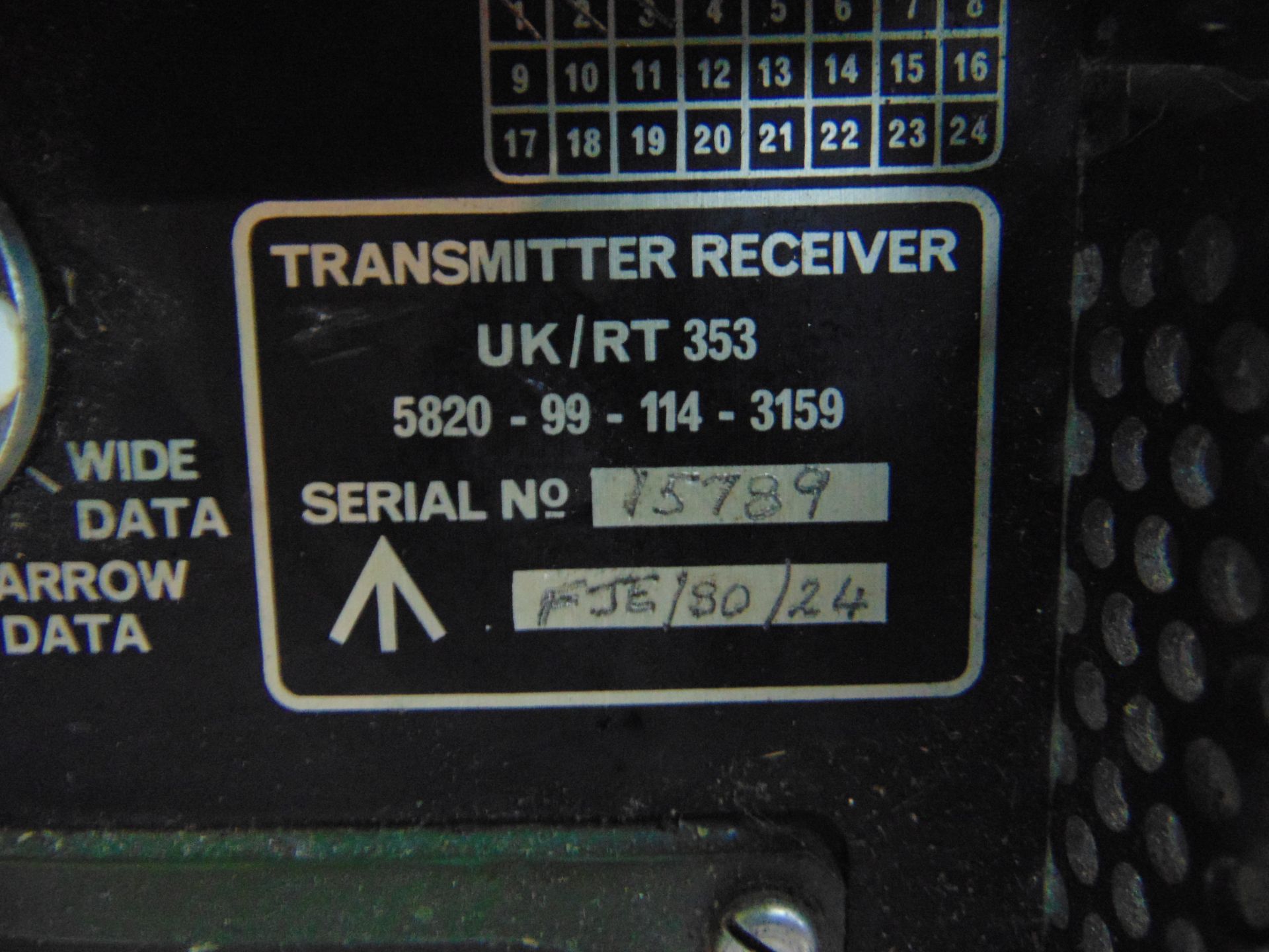 Clansman UK RT 353 VHF Transmitter Receiver Radio - Image 4 of 5
