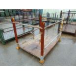 Steel Stacking Stillage with removeable side bars and corner posts.