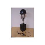 Very Unusual Table Lamp Made From 50 CAL Ammo Box & Combat Helmet