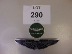 2 x Aston Martin Polished Aluminium Signs and Plaque