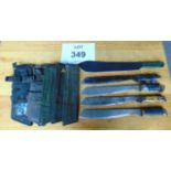 5 x British Army Machetes as shown in Webbing Pouch Various Years