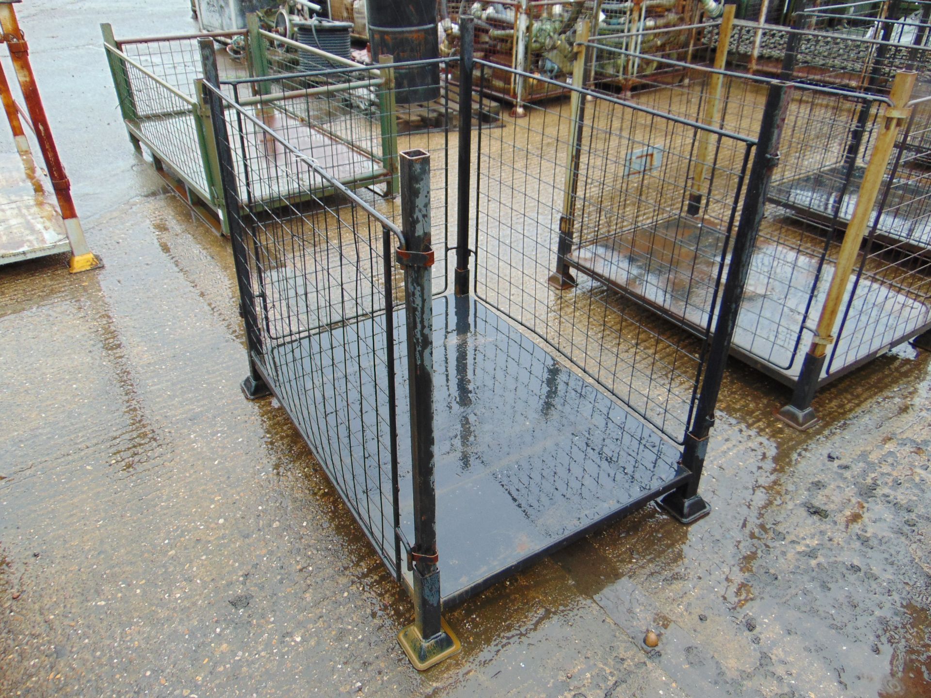 Steel Stacking Stillage with removeable sides and corner posts - Image 5 of 5