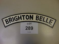 Cast Iron Large Brighton Belle Train Plaque