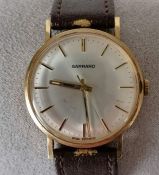 A Garrard manual wristwatch with champagne dial, 28mm, raised baton markers
