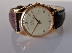 An early Rolex Precision manual wristwatch with Roman and dot numerals, sweeping seconds hand